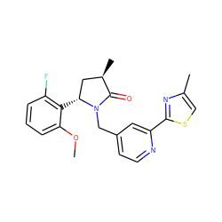 COc1cccc(F)c1[C@@H]1C[C@@H](C)C(=O)N1Cc1ccnc(-c2nc(C)cs2)c1 ZINC000167679375