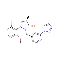 COc1cccc(F)c1[C@@H]1C[C@@H](C)C(=O)N1Cc1ccnc(-n2cccn2)c1 ZINC000140057709