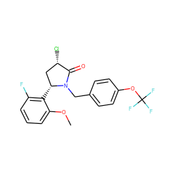 COc1cccc(F)c1[C@@H]1C[C@H](Cl)C(=O)N1Cc1ccc(OC(F)(F)F)cc1 ZINC000167136844