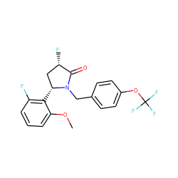 COc1cccc(F)c1[C@@H]1C[C@H](F)C(=O)N1Cc1ccc(OC(F)(F)F)cc1 ZINC000166312035