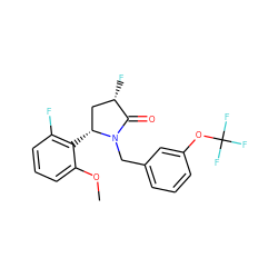 COc1cccc(F)c1[C@@H]1C[C@H](F)C(=O)N1Cc1cccc(OC(F)(F)F)c1 ZINC000166384019