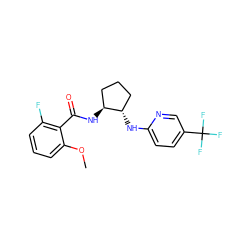 COc1cccc(F)c1C(=O)N[C@H]1CCC[C@@H]1Nc1ccc(C(F)(F)F)cn1 ZINC001772653441