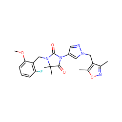 COc1cccc(F)c1CN1C(=O)N(c2cnn(Cc3c(C)noc3C)c2)C(=O)C1(C)C ZINC000116772204