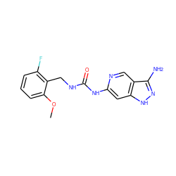 COc1cccc(F)c1CNC(=O)Nc1cc2[nH]nc(N)c2cn1 ZINC001772587401