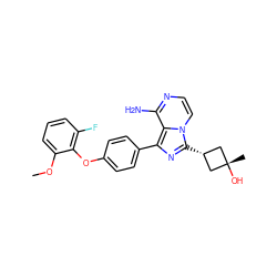 COc1cccc(F)c1Oc1ccc(-c2nc([C@H]3C[C@@](C)(O)C3)n3ccnc(N)c23)cc1 ZINC000261171672