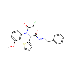 COc1cccc(N(C(=O)CCl)[C@H](C(=O)NCCc2ccccc2)c2cccs2)c1 ZINC000003034982