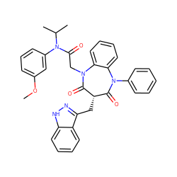 COc1cccc(N(C(=O)CN2C(=O)[C@@H](Cc3n[nH]c4ccccc34)C(=O)N(c3ccccc3)c3ccccc32)C(C)C)c1 ZINC000026653426