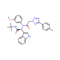 COc1cccc(N(C(=O)Cn2nnc(-c3ccc(C)cc3)n2)[C@H](C(=O)NC(C)(C)C)c2c[nH]c3ccccc23)c1 ZINC000008666989