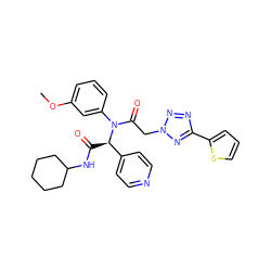 COc1cccc(N(C(=O)Cn2nnc(-c3cccs3)n2)[C@H](C(=O)NC2CCCCC2)c2ccncc2)c1 ZINC000000887458