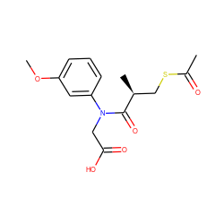 COc1cccc(N(CC(=O)O)C(=O)[C@@H](C)CSC(C)=O)c1 ZINC000027732309