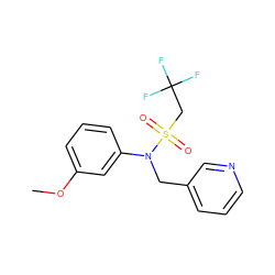 COc1cccc(N(Cc2cccnc2)S(=O)(=O)CC(F)(F)F)c1 ZINC000026832129