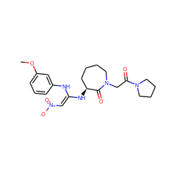 COc1cccc(N/C(=C\[N+](=O)[O-])N[C@H]2CCCCN(CC(=O)N3CCCC3)C2=O)c1 ZINC000101060745