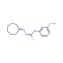 COc1cccc(N/C(S)=N\N=C2CCCCCC2)c1 ZINC000013879006