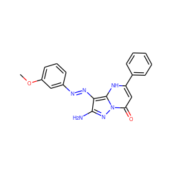 COc1cccc(N=Nc2c(N)nn3c(=O)cc(-c4ccccc4)[nH]c23)c1 ZINC000253531455