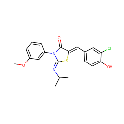 COc1cccc(N2C(=O)/C(=C/c3ccc(O)c(Cl)c3)S/C2=N\C(C)C)c1 ZINC000049113173