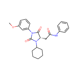 COc1cccc(N2C(=O)[C@H](CC(=O)Nc3ccccc3)N(C3CCCCC3)C2=O)c1 ZINC000004101981