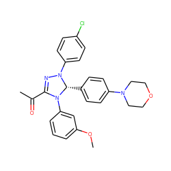 COc1cccc(N2C(C(C)=O)=NN(c3ccc(Cl)cc3)[C@@H]2c2ccc(N3CCOCC3)cc2)c1 ZINC000015219323