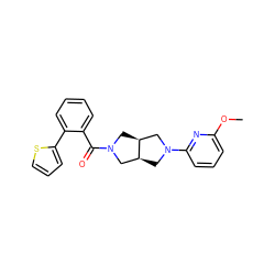 COc1cccc(N2C[C@H]3CN(C(=O)c4ccccc4-c4cccs4)C[C@H]3C2)n1 ZINC000116826640