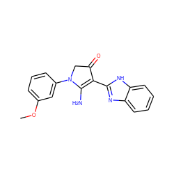 COc1cccc(N2CC(=O)C(c3nc4ccccc4[nH]3)=C2N)c1 ZINC000005012157