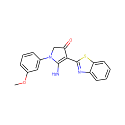 COc1cccc(N2CC(=O)C(c3nc4ccccc4s3)=C2N)c1 ZINC000000132194