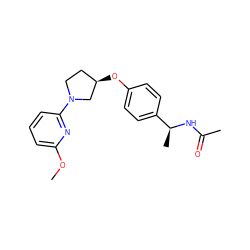 COc1cccc(N2CC[C@@H](Oc3ccc([C@H](C)NC(C)=O)cc3)C2)n1 ZINC000169709256