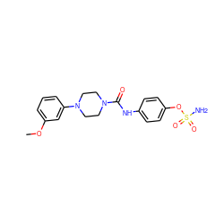 COc1cccc(N2CCN(C(=O)Nc3ccc(OS(N)(=O)=O)cc3)CC2)c1 ZINC000474609362