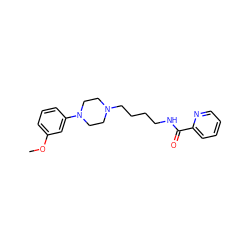 COc1cccc(N2CCN(CCCCNC(=O)c3ccccn3)CC2)c1 ZINC000136770950