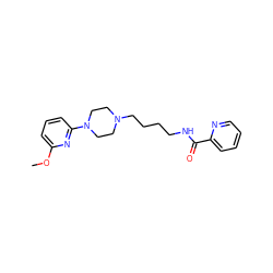 COc1cccc(N2CCN(CCCCNC(=O)c3ccccn3)CC2)n1 ZINC000035906966