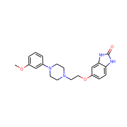 COc1cccc(N2CCN(CCOc3ccc4[nH]c(=O)[nH]c4c3)CC2)c1 ZINC000098084591