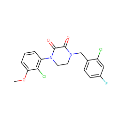 COc1cccc(N2CCN(Cc3ccc(F)cc3Cl)C(=O)C2=O)c1Cl ZINC000095565190