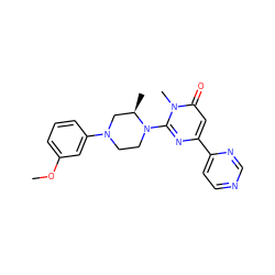 COc1cccc(N2CCN(c3nc(-c4ccncn4)cc(=O)n3C)[C@H](C)C2)c1 ZINC000114417045