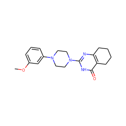 COc1cccc(N2CCN(c3nc4c(c(=O)[nH]3)CCCC4)CC2)c1 ZINC000018149226