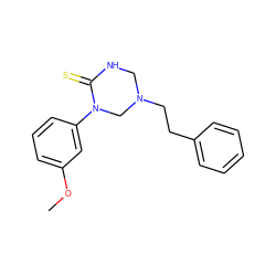 COc1cccc(N2CN(CCc3ccccc3)CNC2=S)c1 ZINC000013636021