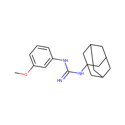 COc1cccc(NC(=N)NC23CC4CC(CC(C4)C2)C3)c1 ZINC000013822248