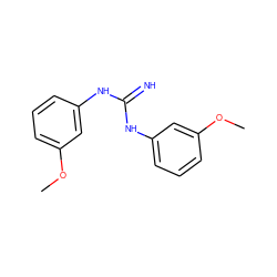 COc1cccc(NC(=N)Nc2cccc(OC)c2)c1 ZINC000013733765