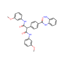 COc1cccc(NC(=O)C(C(=O)Nc2cccc(OC)c2)c2ccc(C(=O)Nc3ccccc3N)cc2)c1 ZINC000028951636