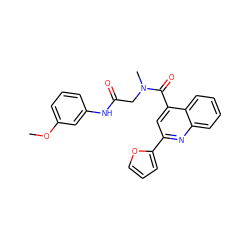 COc1cccc(NC(=O)CN(C)C(=O)c2cc(-c3ccco3)nc3ccccc23)c1 ZINC000012904023