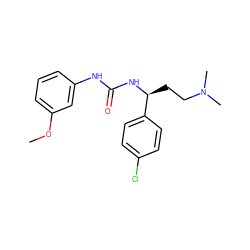 COc1cccc(NC(=O)N[C@@H](CCN(C)C)c2ccc(Cl)cc2)c1 ZINC000013684877