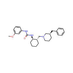 COc1cccc(NC(=O)N[C@@H]2CCCC[C@H]2CN2CCC[C@H](Cc3ccccc3)C2)c1 ZINC000003976343