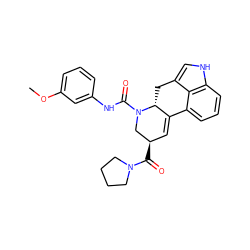 COc1cccc(NC(=O)N2C[C@H](C(=O)N3CCCC3)C=C3c4cccc5[nH]cc(c45)C[C@H]32)c1 ZINC000072175770