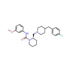 COc1cccc(NC(=O)N2CCCC[C@@H]2CN2CCC(Cc3ccc(F)cc3)CC2)c1 ZINC000013443608