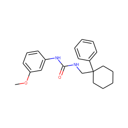 COc1cccc(NC(=O)NCC2(c3ccccc3)CCCCC2)c1 ZINC000013833477