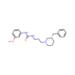 COc1cccc(NC(=O)NCCCN2CCC[C@@H](Cc3ccccc3)C2)c1 ZINC000029402567