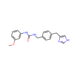 COc1cccc(NC(=O)NCc2ccc(Cc3c[nH]cn3)cc2)c1 ZINC000013439934