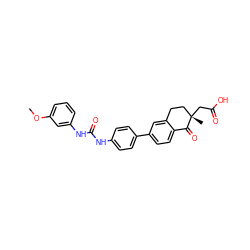 COc1cccc(NC(=O)Nc2ccc(-c3ccc4c(c3)CC[C@](C)(CC(=O)O)C4=O)cc2)c1 ZINC000150149292