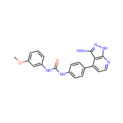 COc1cccc(NC(=O)Nc2ccc(-c3ccnc4[nH]nc(N)c34)cc2)c1 ZINC000029129486