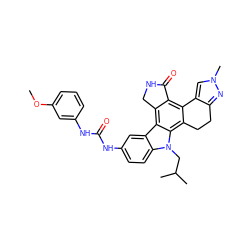 COc1cccc(NC(=O)Nc2ccc3c(c2)c2c4c(c5c(c2n3CC(C)C)CCc2nn(C)cc2-5)C(=O)NC4)c1 ZINC000036338921