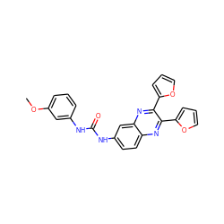 COc1cccc(NC(=O)Nc2ccc3nc(-c4ccco4)c(-c4ccco4)nc3c2)c1 ZINC000003465446