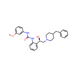 COc1cccc(NC(=O)Nc2ccccc2[C@@H](O)CN2CCC(Cc3ccccc3)CC2)c1 ZINC000013475761
