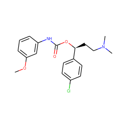 COc1cccc(NC(=O)O[C@@H](CCN(C)C)c2ccc(Cl)cc2)c1 ZINC000013684812